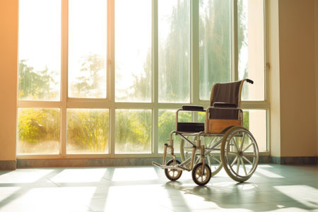 wheel chair at hospital room photoraphy Generated AIの素材