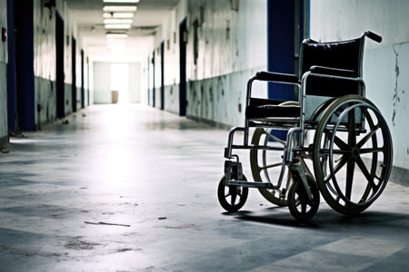 wheel chair at hospital room photoraphy Generated AIの素材