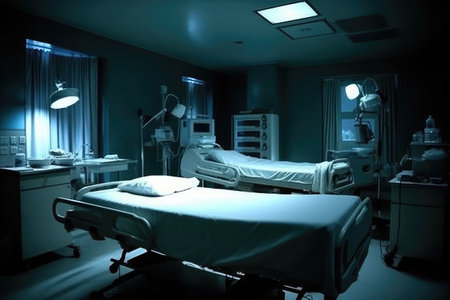 verlos kamer room hospital hospital bed design ideas photoraphy Generated AIの素材