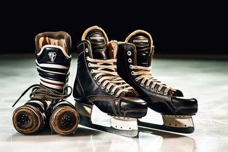 ice hockey tools and equipment photoraphy Generated AIの素材
