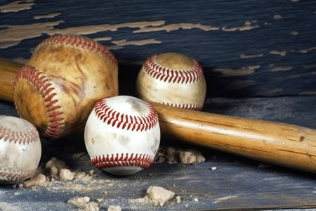 baseball tools and equipment photoraphy Generated AIの素材