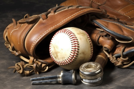 baseball tools and equipment photoraphy Generated AIの素材