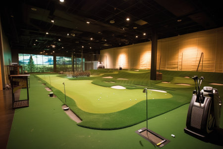 indoor golf court tools and equipment design ideas photoraphy Generated AIの素材