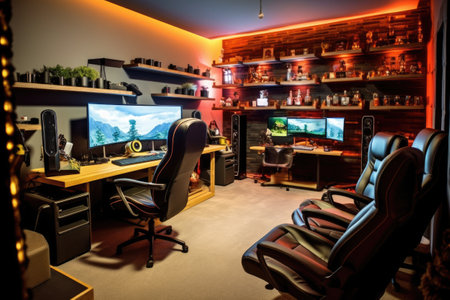 gaming room decoration design ideas photoraphy Generated AIの素材
