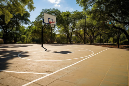 outdoor basketball court tools and equipment photoraphy Generated AIの素材