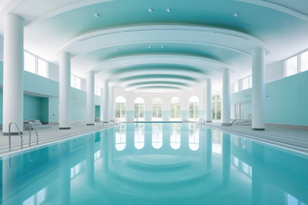 indoor swimming poll arena flat lay design ideas photoraphy Generated AIの素材