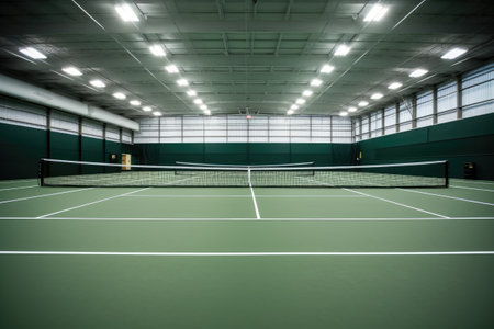 indoor tennis court arena flat lay design ideas photoraphy Generated AIの素材