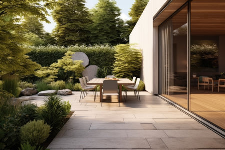 realistic garden on the terrace design ideas photoraphy Generated AIの素材
