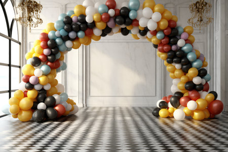 Balloon Gate garland with arch Aspire to award winning photography Generated AIの素材