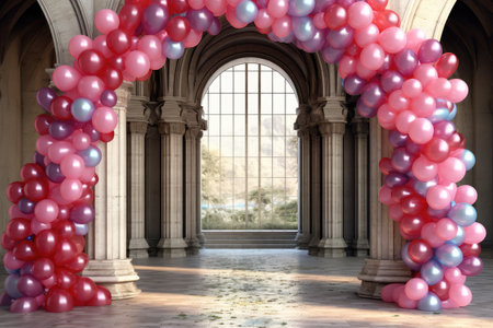 Balloon Gate garland with arch Aspire to award winning photography Generated AIの素材