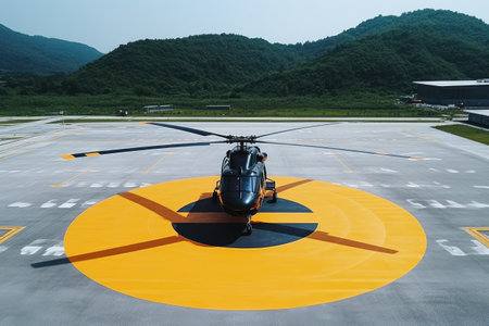 Helicopter Landing Pad Stock Photos photography Generated AIの素材