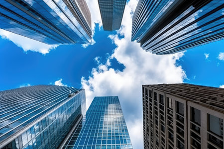 Skyscraper Buildings and Sky View Stock Photos photography Generated AIの素材
