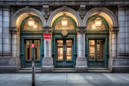 Post Office Exterior Building Stock Photos photography Generated AIの素材