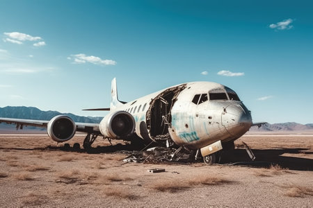 stock photo of Abandoned Aircraft photography Generated AIの素材