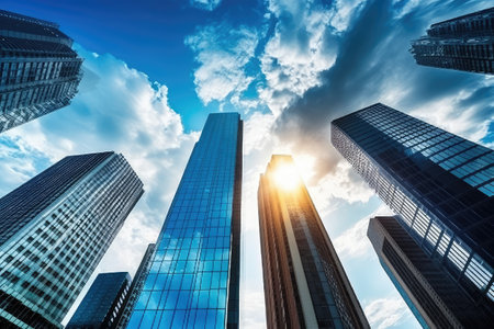 Skyscraper Buildings and Sky View Stock Photos photography Generated AIの素材
