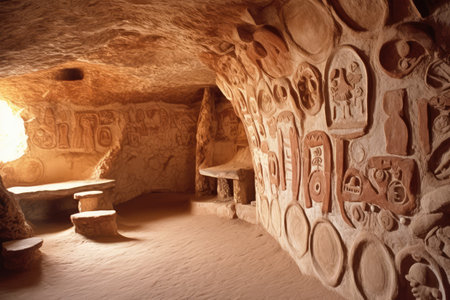 stock photo of a design inside cave photography Generated AIの素材