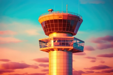 stock photo of Air Traffic Control Tower Stock Photos photography Generated AIの素材