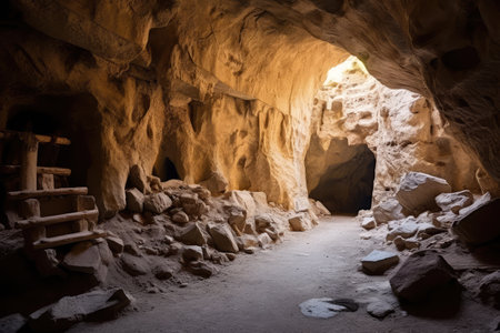 stock photo of a design inside cave photography Generated AIの素材