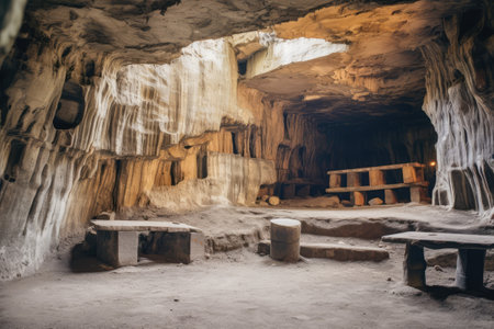 stock photo of a design inside cave photography Generated AIの素材