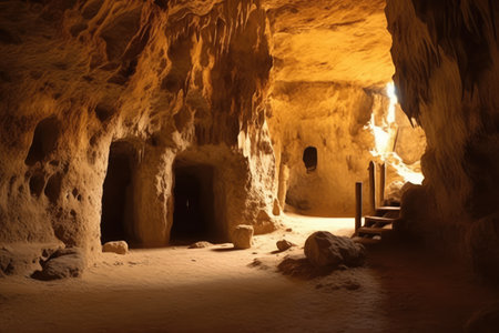 stock photo of a design inside cave photography Generated AIの素材