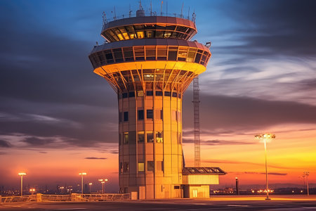 stock photo of Air Traffic Control Tower Stock Photos photography Generated AIの素材