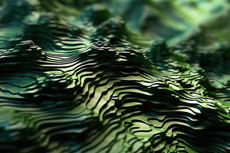stock photo of an vertical artficial green topography line art photography Generated AIの素材