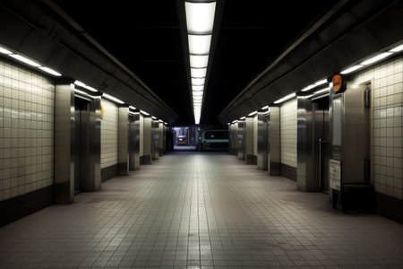 stock photo of empty Subway station photography Generated AIの素材