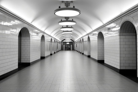 stock photo of empty Subway station photography Generated AIの素材