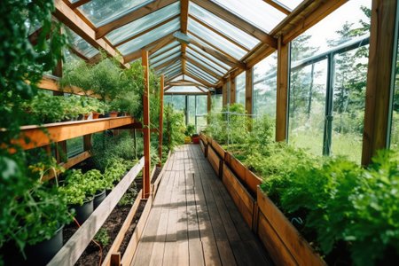 stock photo of greenhouse garden photography Generated AIの素材