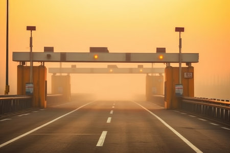 highway gate toll road profesional photography ai generatedの素材