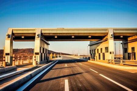 highway gate toll road profesional photography ai generatedの素材