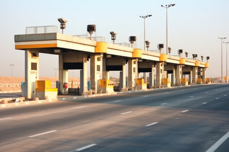 highway gate toll road profesional photography ai generatedの素材