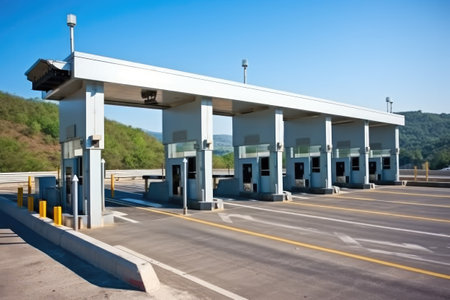 highway gate toll road profesional photography ai generatedの素材