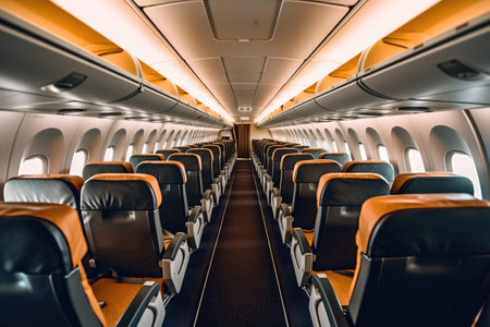 inside airplane profesional photography ai generatedの素材
