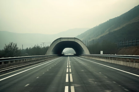 empty toll road Profesional Photography AI Generatedの素材