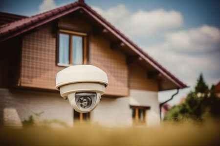Part of the house shows where the CCTV Located Profesional Photography AI Generatedの素材