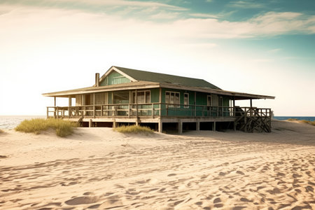 Beautiful beach inn Profesional Photography AI Generatedの素材