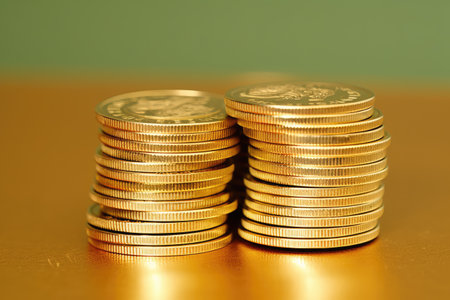 Stack of Gold Coin professional photography AI Generatedの素材