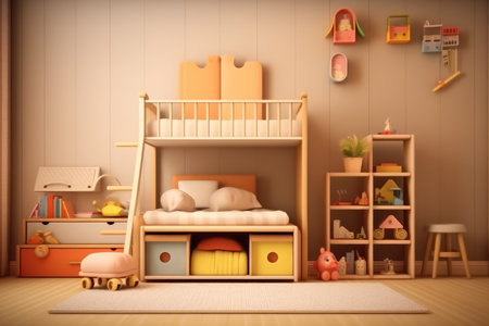 toys room with organizer design in baby bed room inspiration professional photography AI Generatedの素材