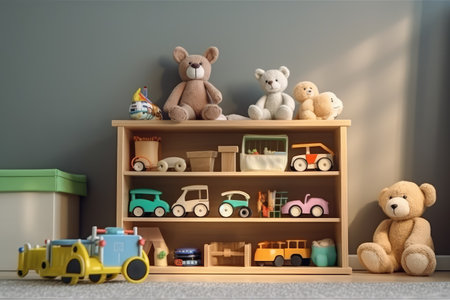 toys room with organizer design in baby bed room inspiration professional photography AI Generatedの素材