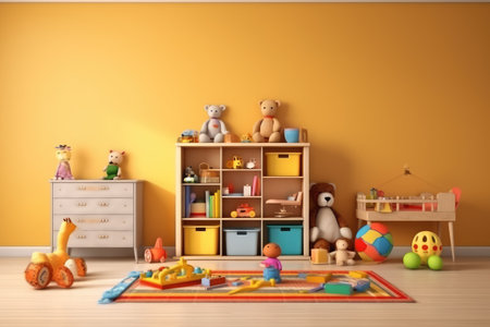 toys room with organizer design in baby bed room inspiration professional photography AI Generatedの素材