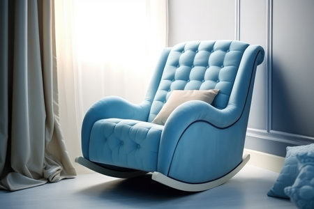 nursing chair for nursery in the bed room white isolated background professional advertising photography AI Generatedの素材