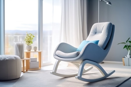 nursing chair for nursery in the bed room white isolated background professional advertising photography AI Generatedの素材