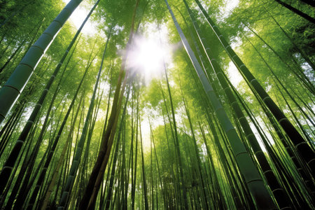 Bamboo forest at Arashiyama, Kyoto, Japan.の素材