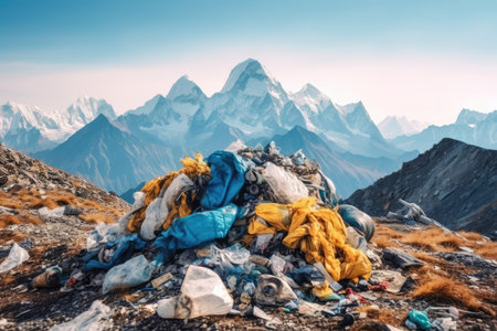 trash in the mountain professional advertising photography AI Generatedの素材