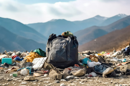 trash in the mountain professional advertising photography AI Generatedの素材