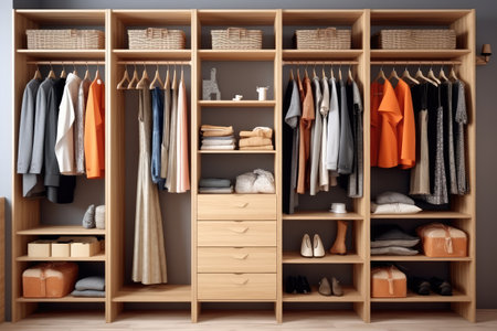 Wardrobe room skandinavian decorated furniture professional advertising photography AI Generatedの素材