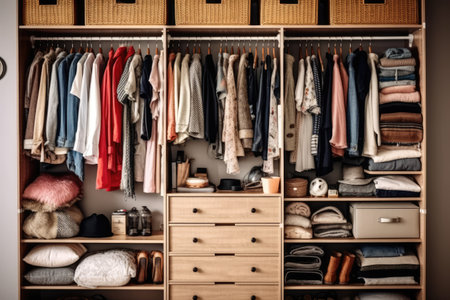 capsule Wardrobe decorated furniture professional advertising photography AI Generatedの素材