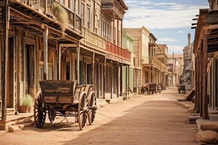 Old West Towns professional photography AI Generatedの素材