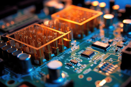 computer motherboard computer industry professional photography AI Generatedの素材